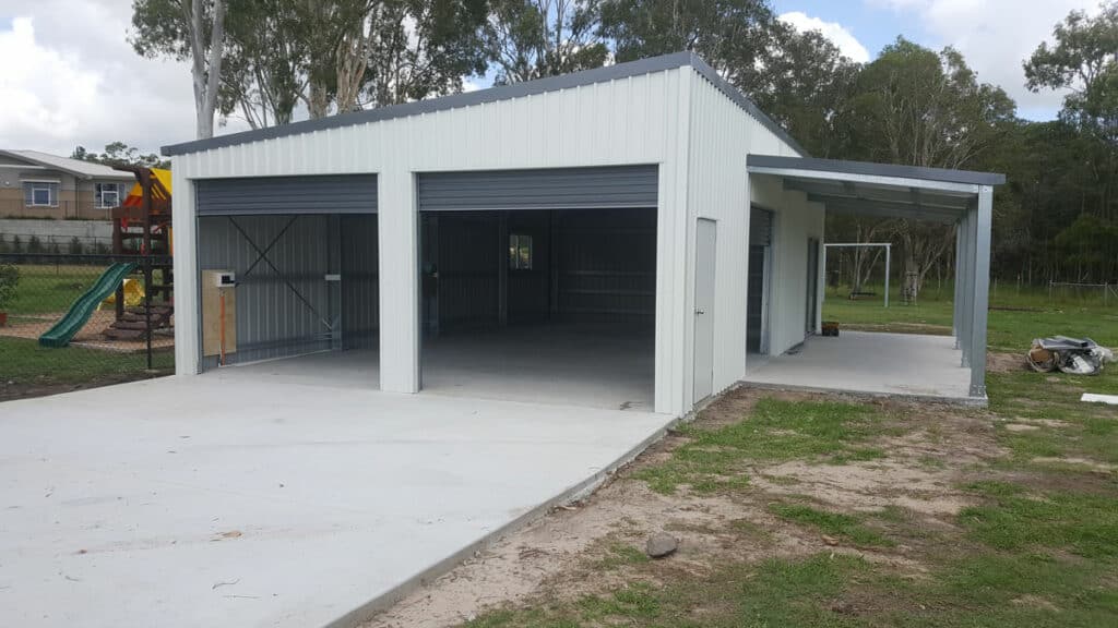 An example of a two door shed, represented n Quotec's article on the evolution of quoting sheds online.